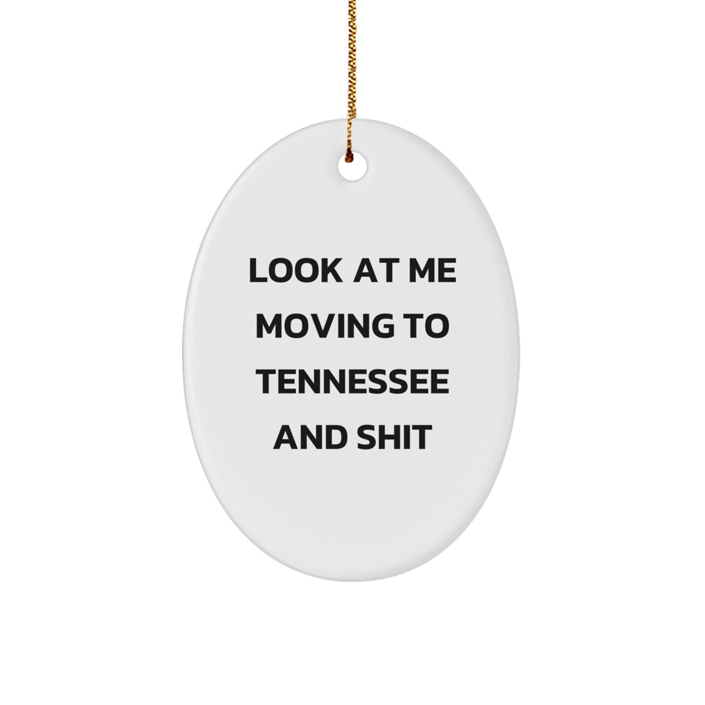 Funny Tennessee Oval Ornaments for Gifts from Friends to Family, Christmas Unique Gifts for Tennessee Lovers - Image 1