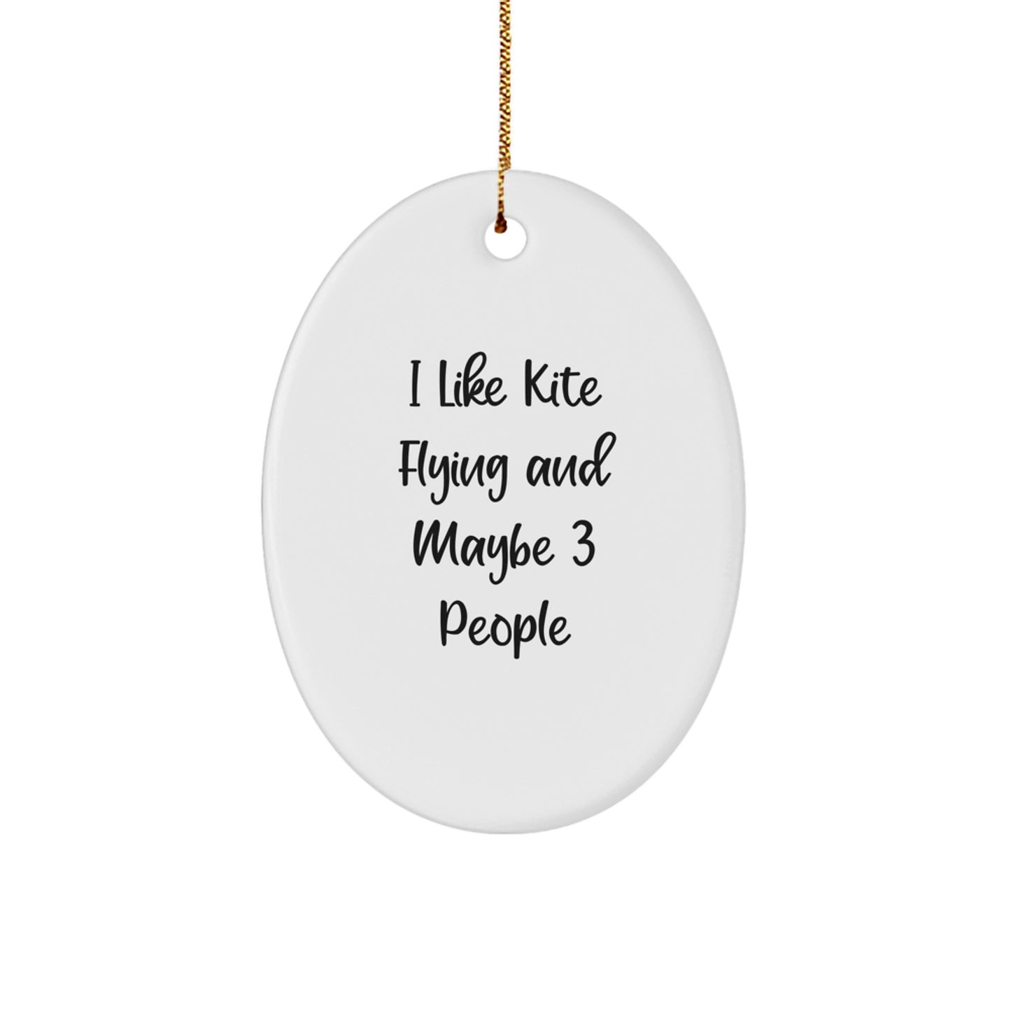 Kite Flying Themed Oval Ornament Gifts for Friends from You, Funny Quote, White Oval Shaped Decoration for Christmas Unique Gifts - Image 1