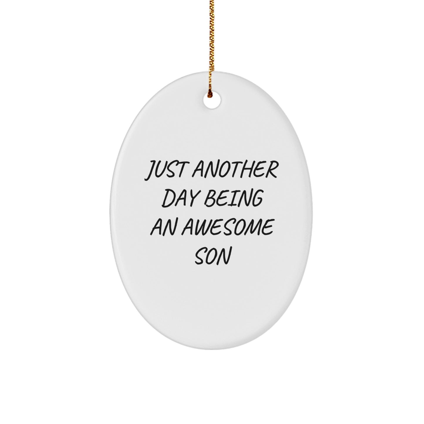 Funny Son Gifts for Him Oval Ornament, Christmas Unique Gifts from Men, Ideal Gifts for Son Men - Image 1