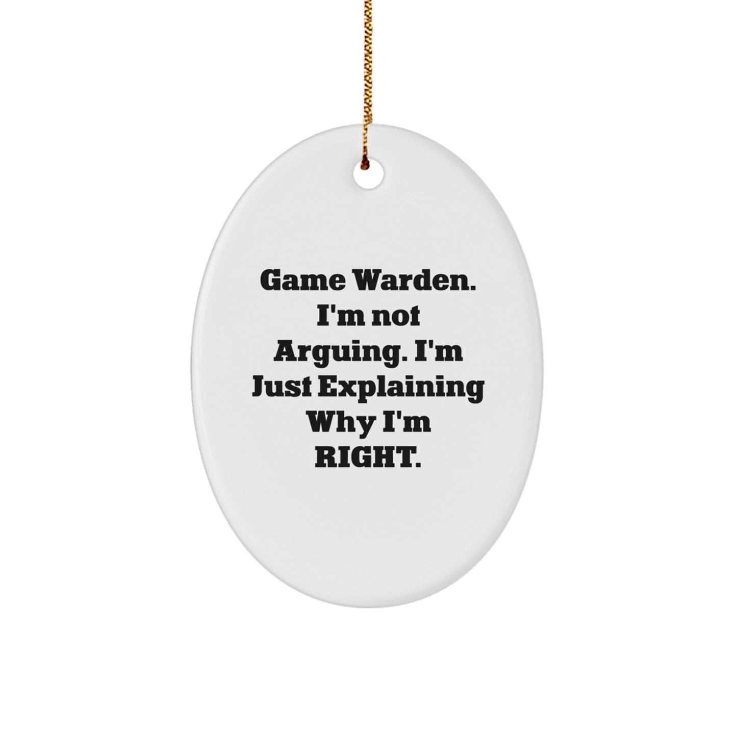 Funny Game Warden Gifts from Friends - Oval Ornament Christmas Unique Gifts for Game Warden Men - Image 1