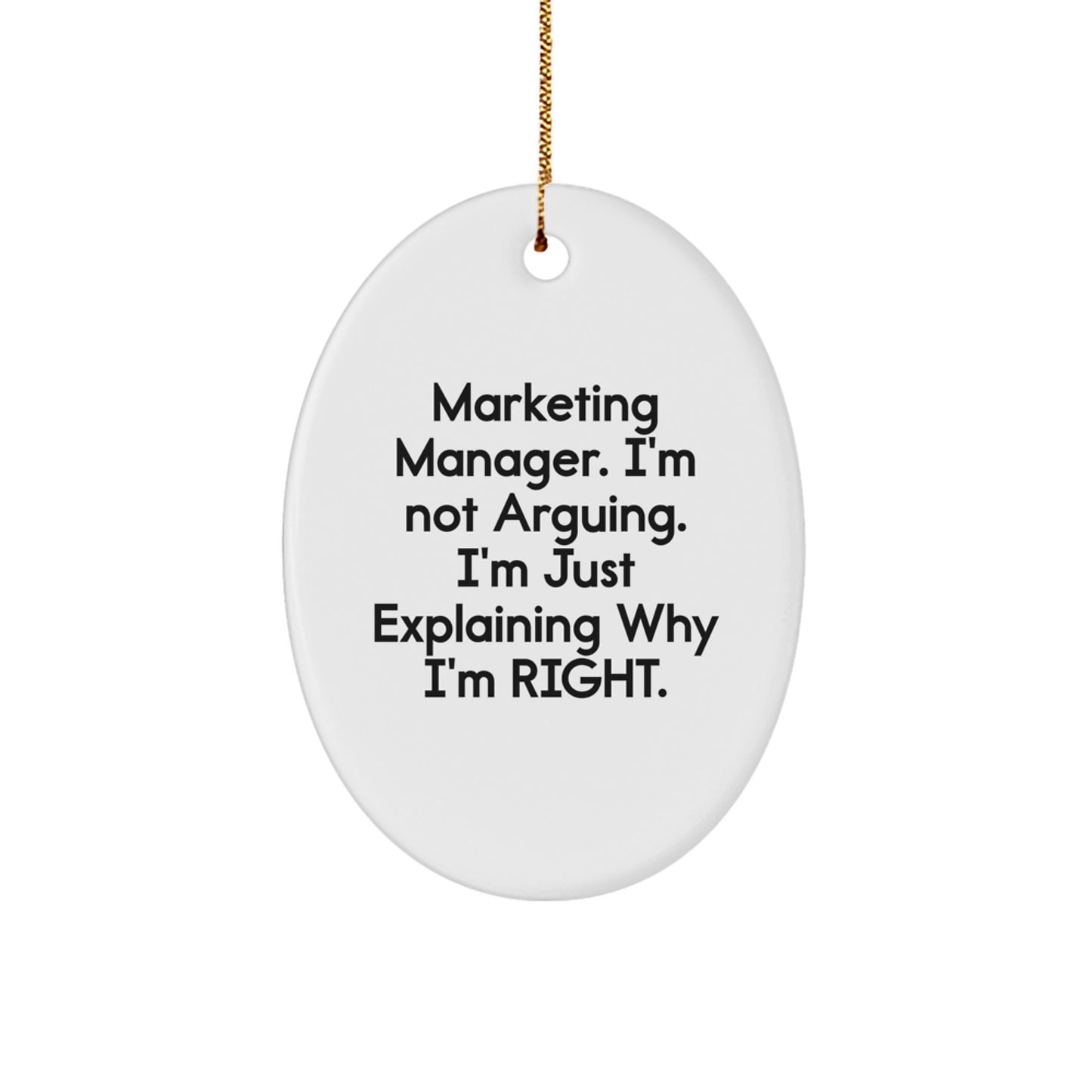 Funny Marketing Manager Oval Ornament Gifts from Friends to Marketing Manager - Christmas Unique Gifts - Image 1