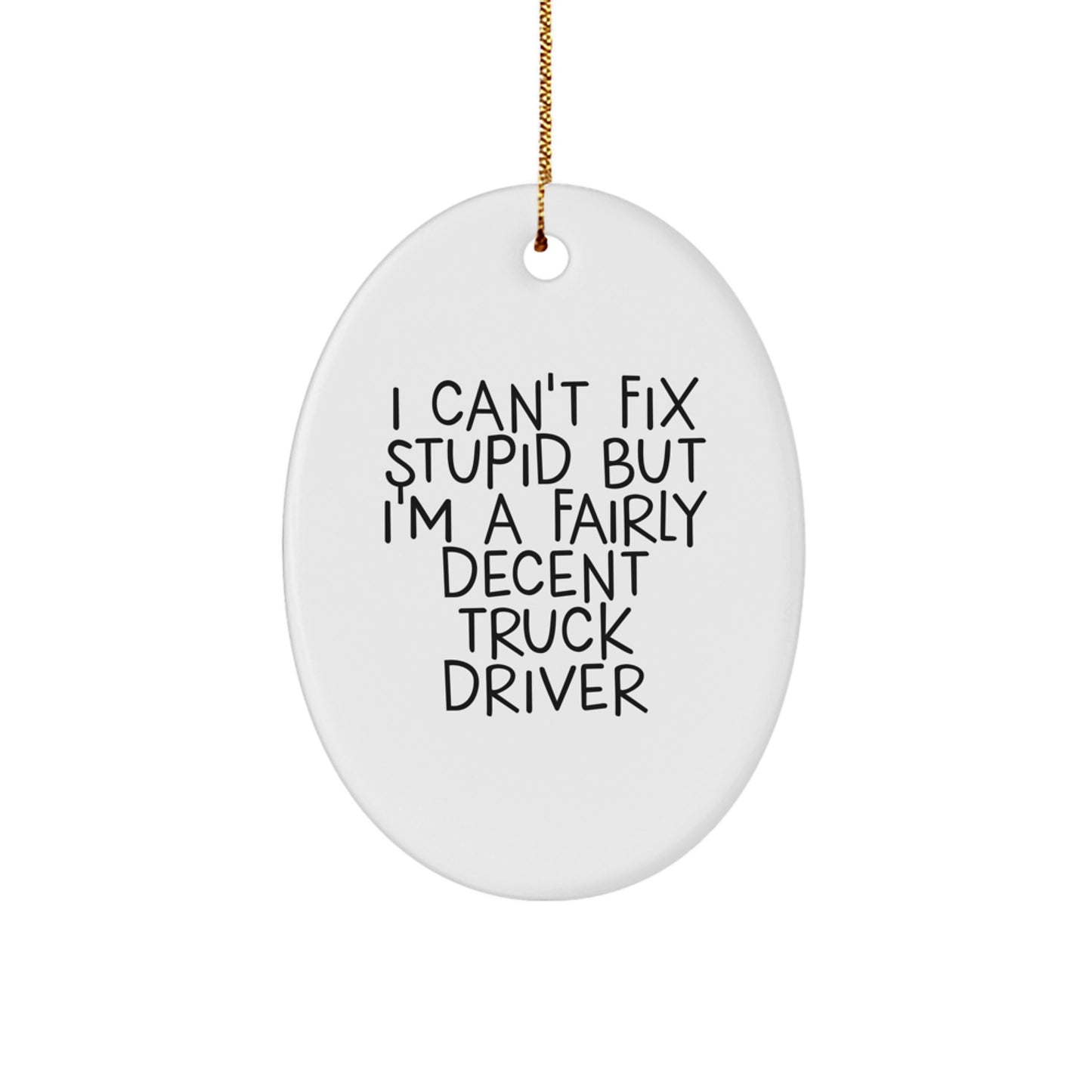 Funny Truck Driver Oval Ornament Gifts from Friends for Men - I'm A Fairly Decent Driver Christmas Unique Gifts - Image 1