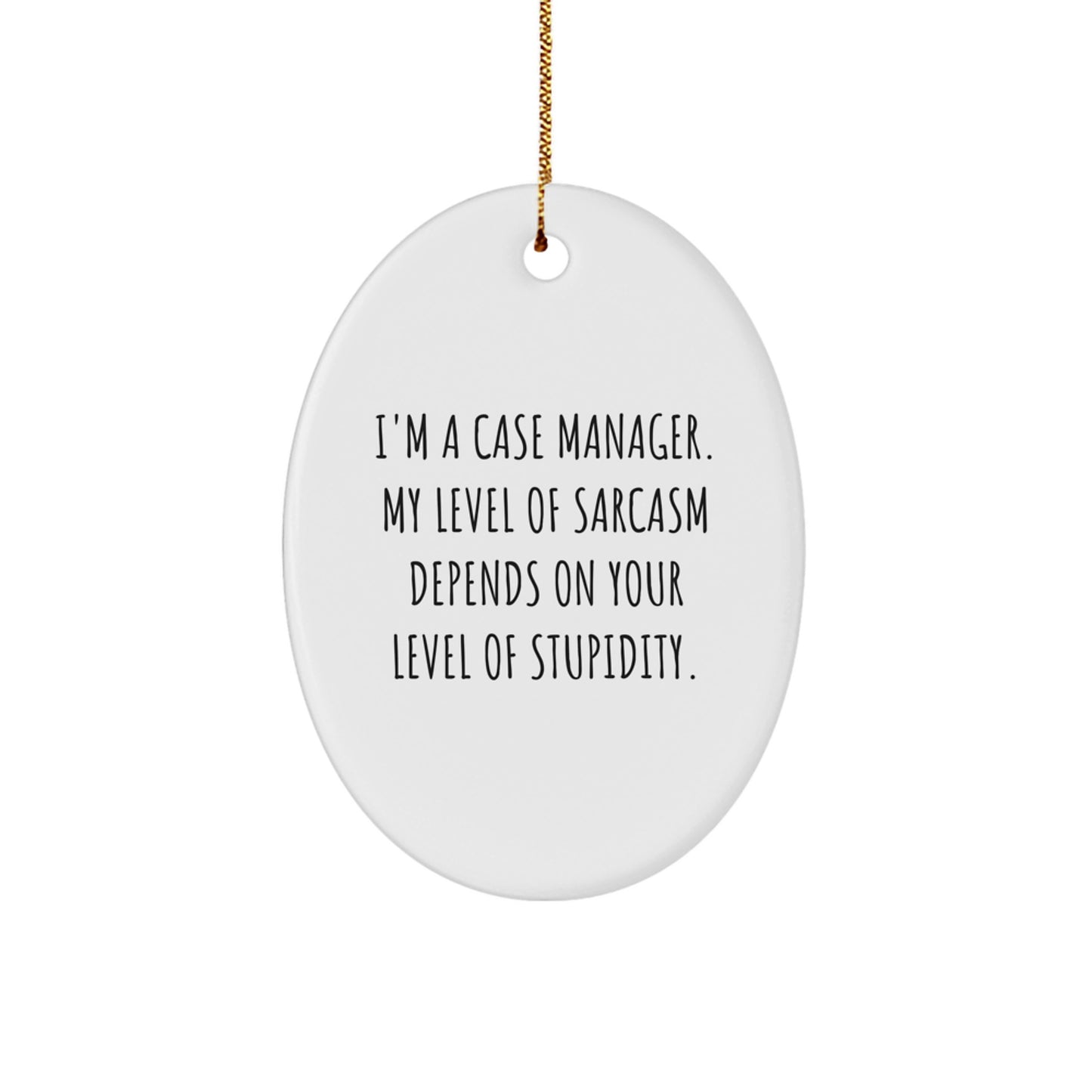 Funny Case Manager Oval Ornament Gifts from Friends for Men, Women, Coworkers, Family - Case Manager Sarcasm Humor Christmas Unique Decorations - Image 1