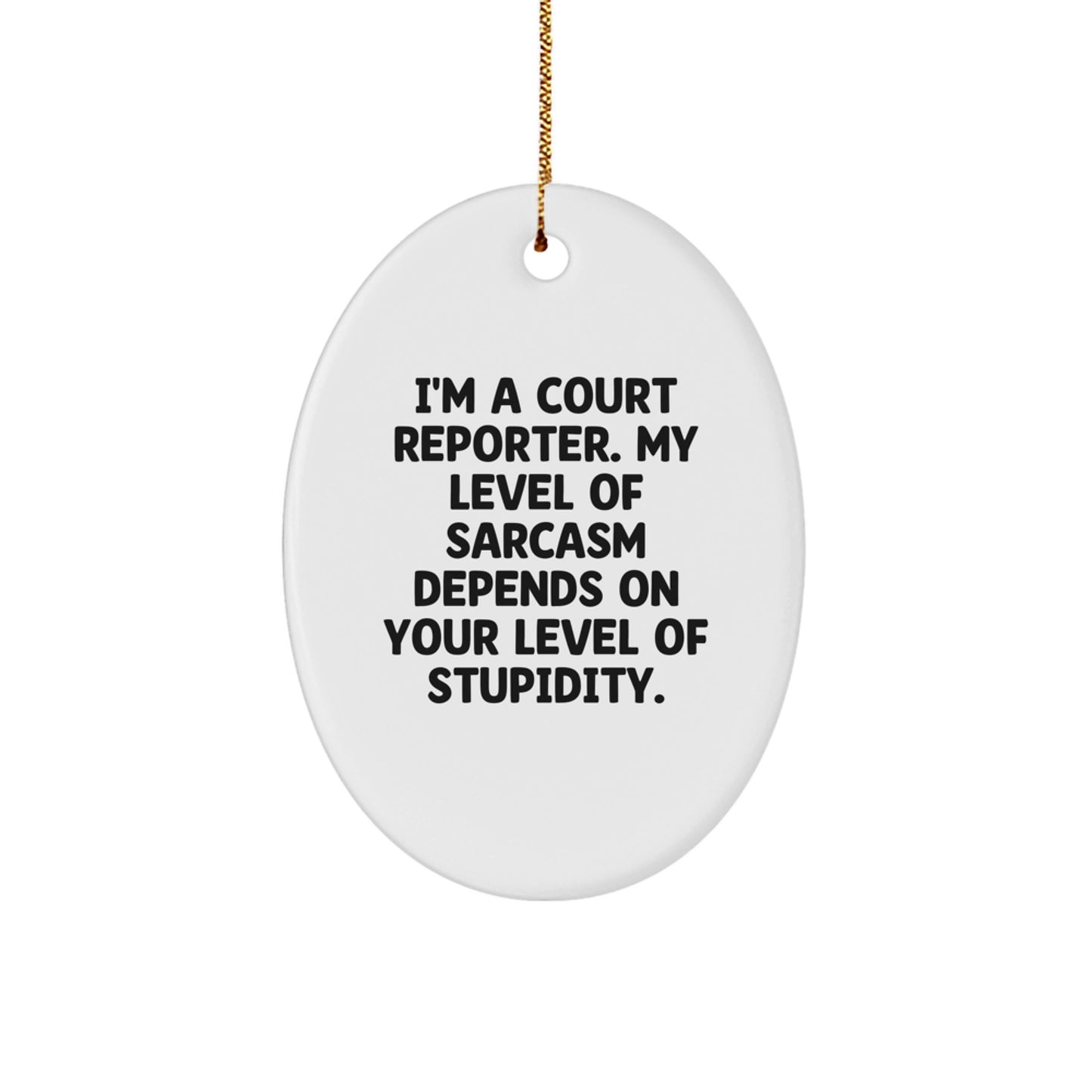 Funny Court Reporter Gifts from Friends, Unique Oval Ornament for Court Reporter, Christmas Unique Gifts - Image 1