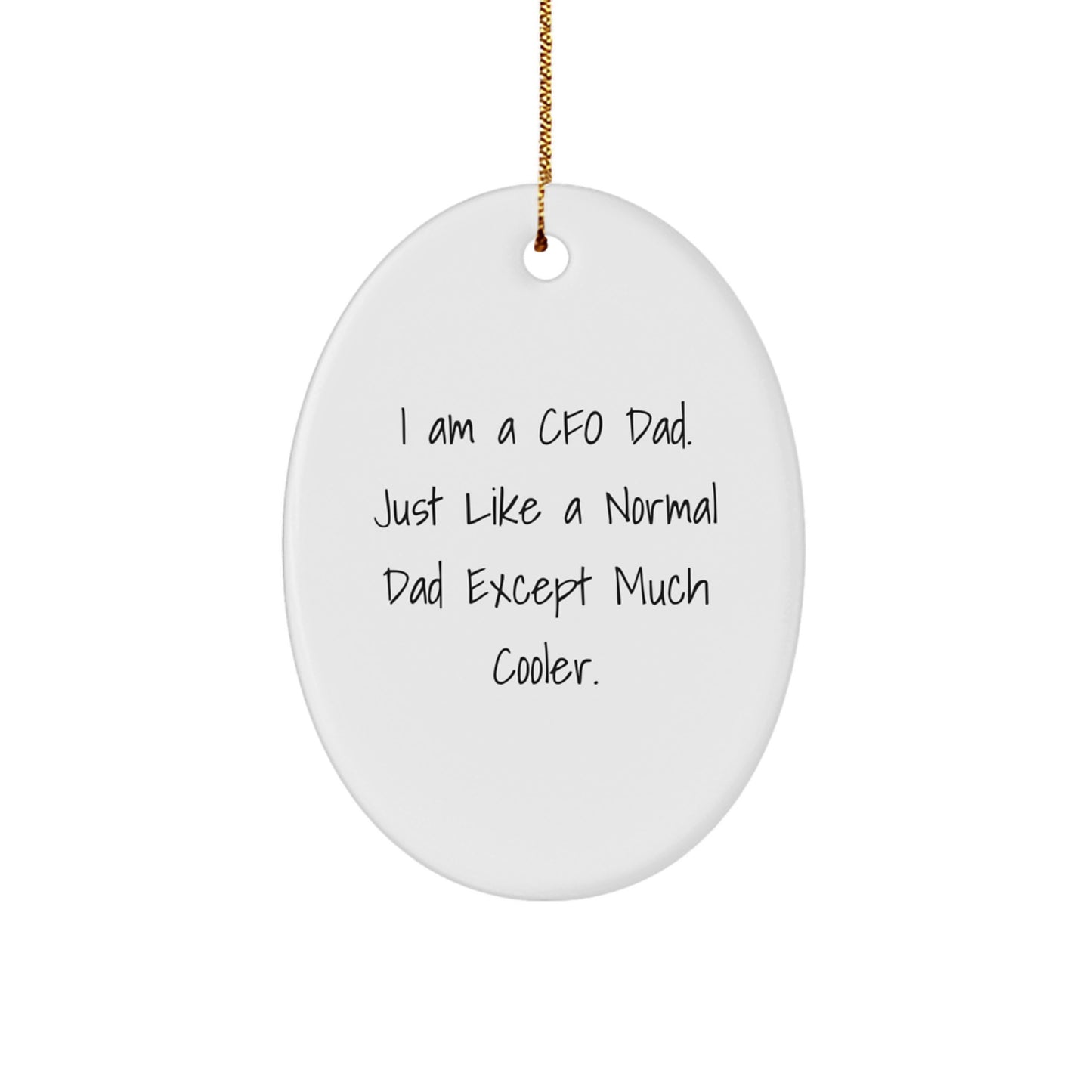 Gifts from Friends, Funny CFO Dad Christmas Unique Gifts, Oval Ornament for CFO Men - Image 1