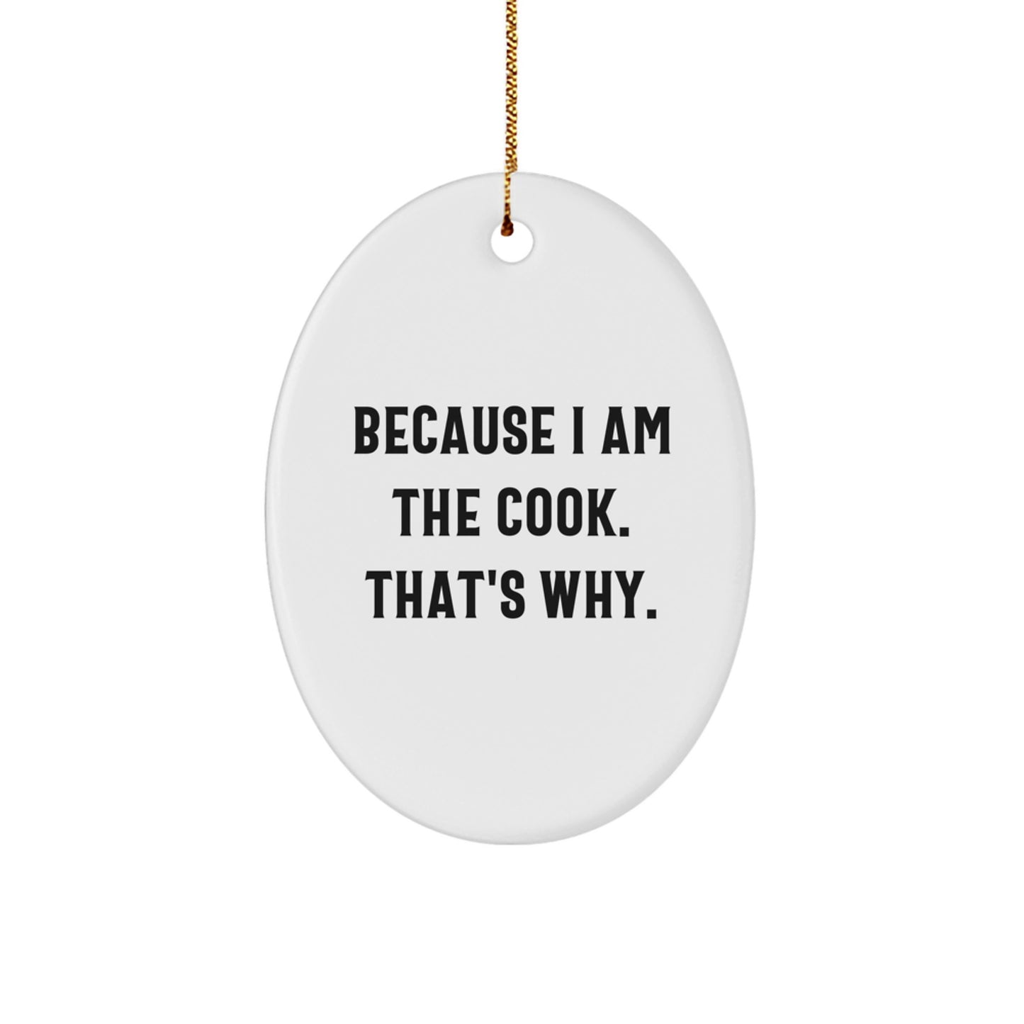 Funny Cook Gifts from Men to Women Friends - Oval Ornament Christmas Unique Gift Ideas for Cook Enthusiasts - Christmas Decorations for Home Kitchen - Image 1
