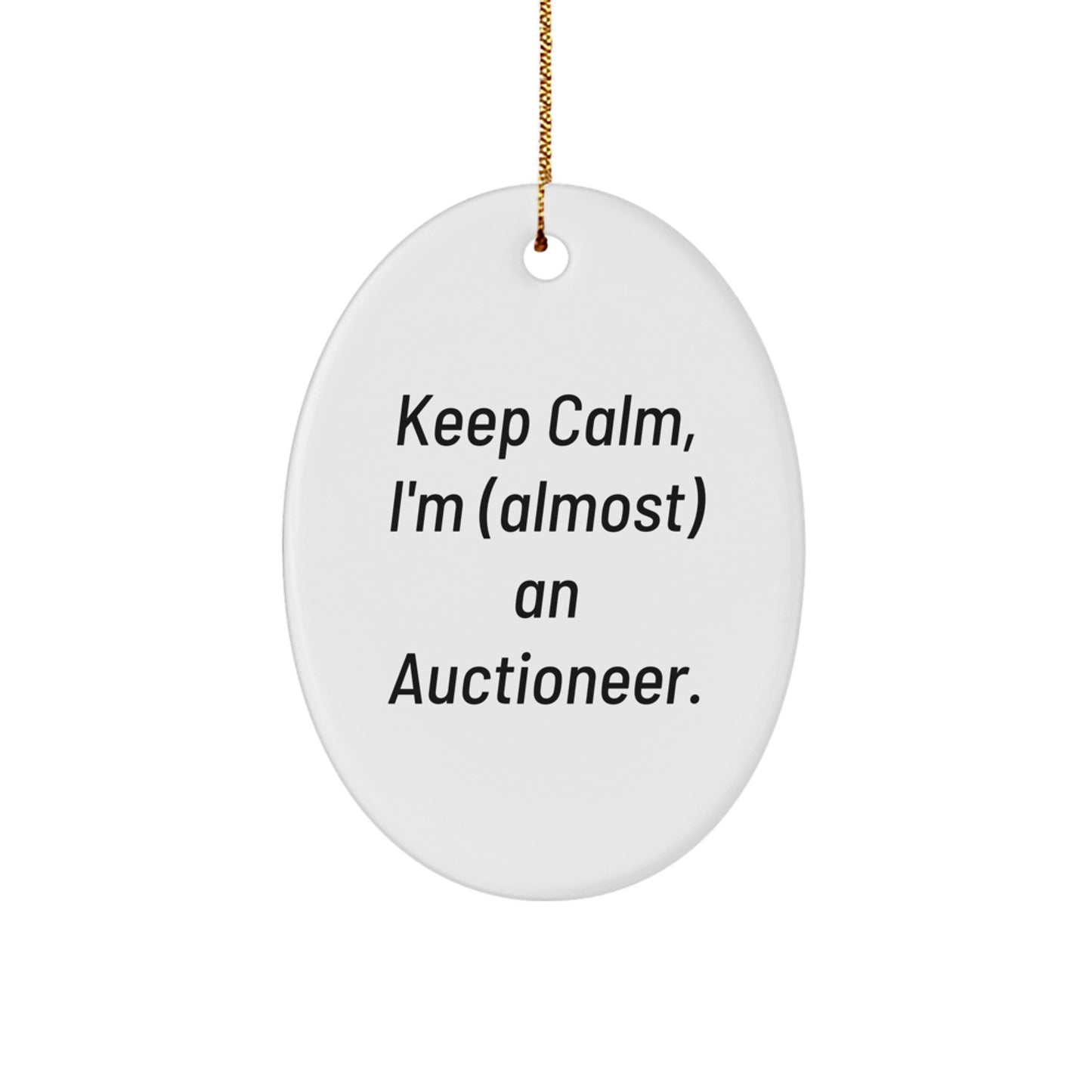 Funny Auctioneer Gifts from Friends, Oval Ornament for Men, Women, Christmas Unique - Image 1
