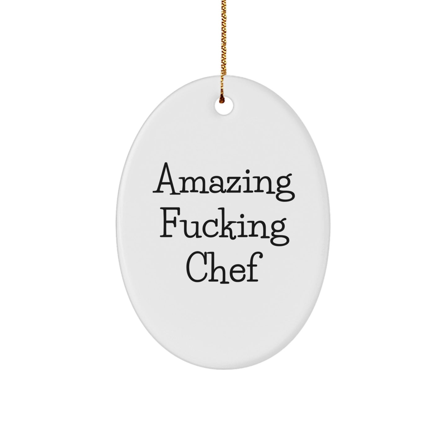 Funny Chef Oval Ornament Gifts from Friends for Christmas Unique Gifts - Image 1