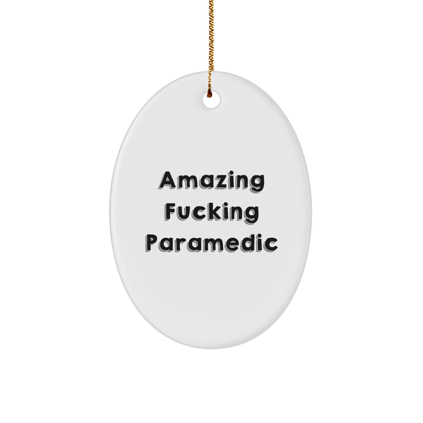 Funny Rescue Worker Oval Ornament Gifts from Friends for Rescue Worker Men at Christmas Unique - Image 1