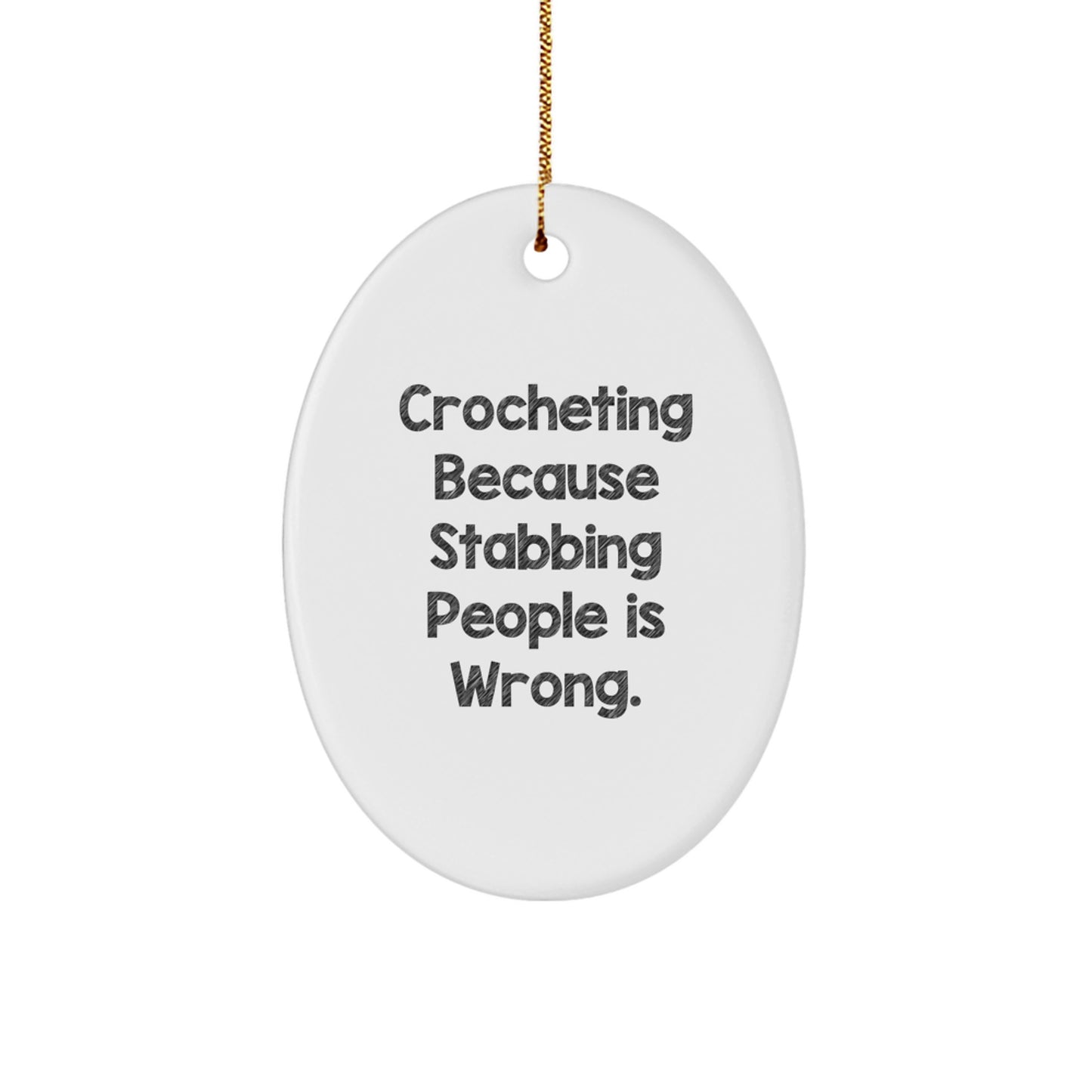 Funny Crocheting Oval Ornaments for Wall Decor, Gifts from Friends for Crocheting Lovers, Christmas Unique Gifts - Image 1