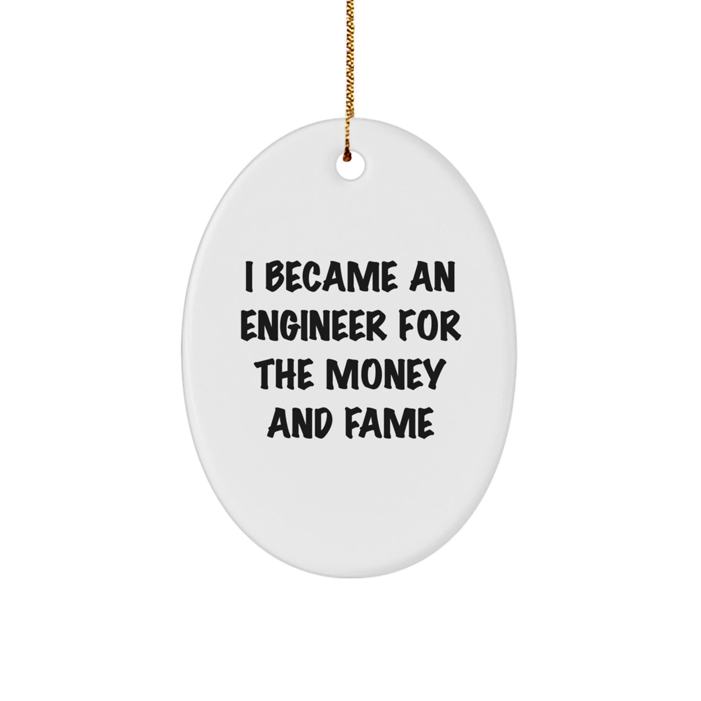 Funny Engineer Gifts from Friends, Unique Oval Ornament for Engineer, Christmas Unique Gifts - Image 1
