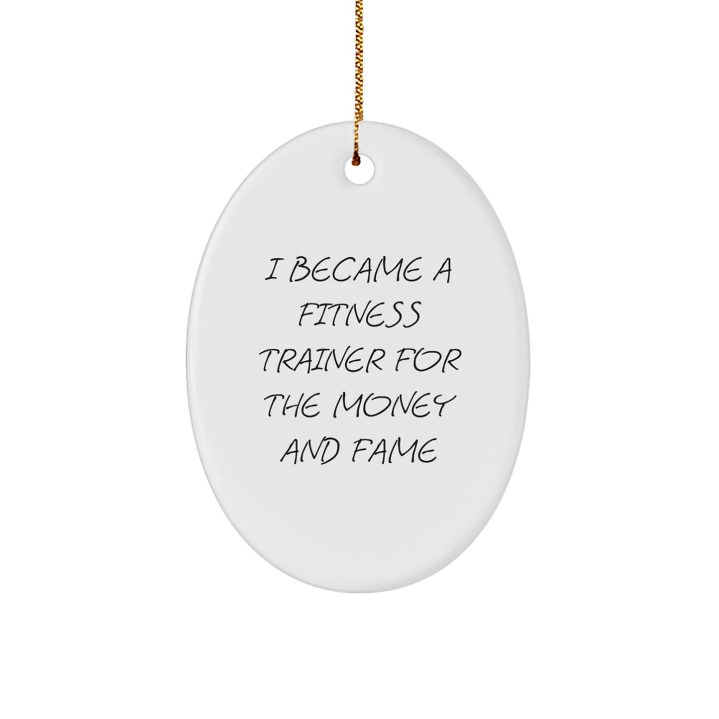Funny Fitness Trainer Oval Ornament Gifts from Men to Friends, Gifts for Fitness Trainers, Personalized Oval Ornaments for Christmas Unique Gifts - Image 1
