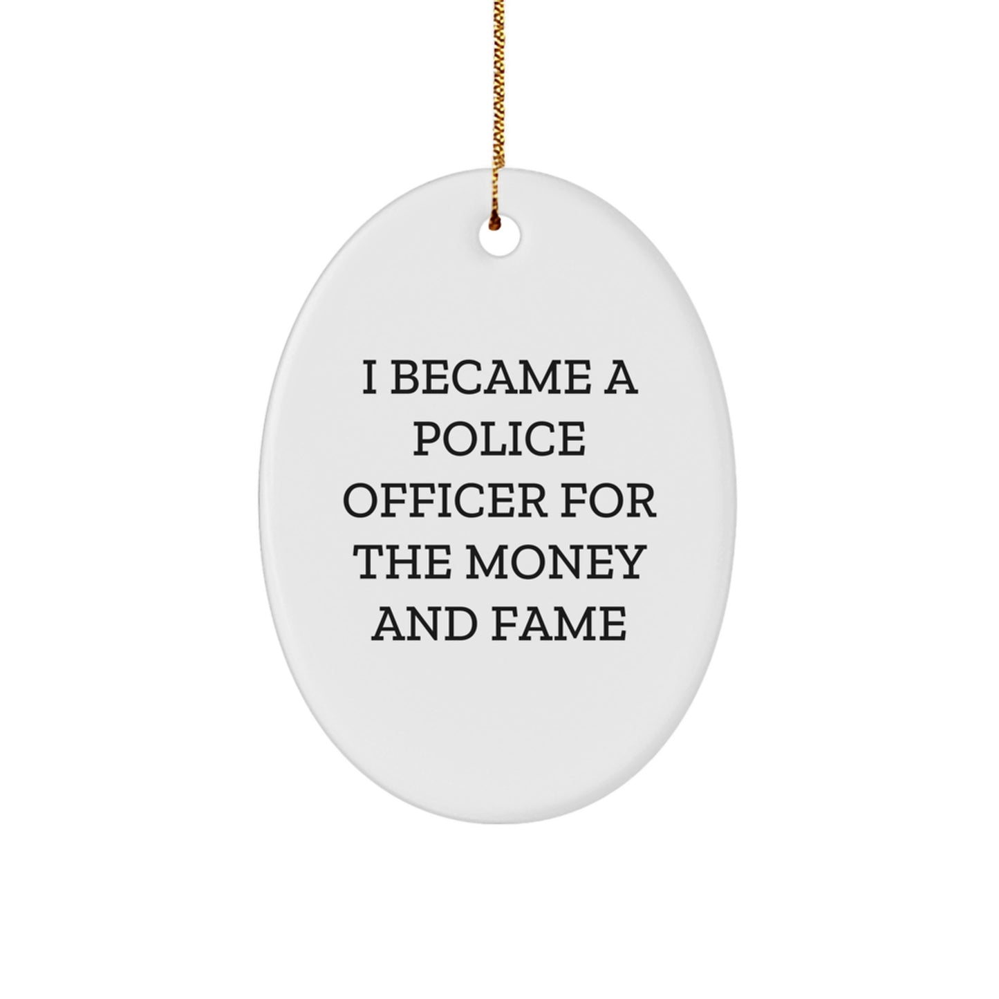 Funny Police Officer Oval Ornament Gifts from Family for Christmas Unique Presents - Image 1