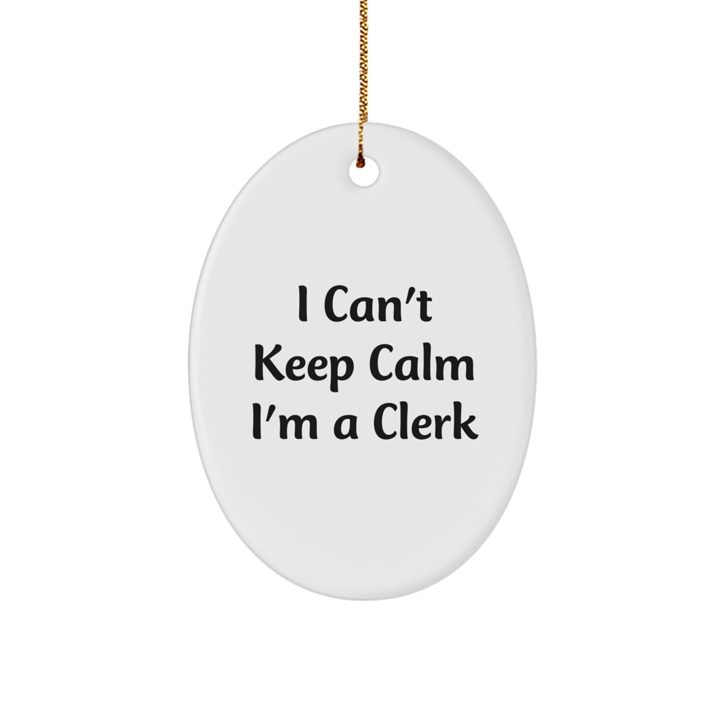 Funny Clerk Christmas Oval Ornament Gifts from Friends for Clerk Men - Image 1
