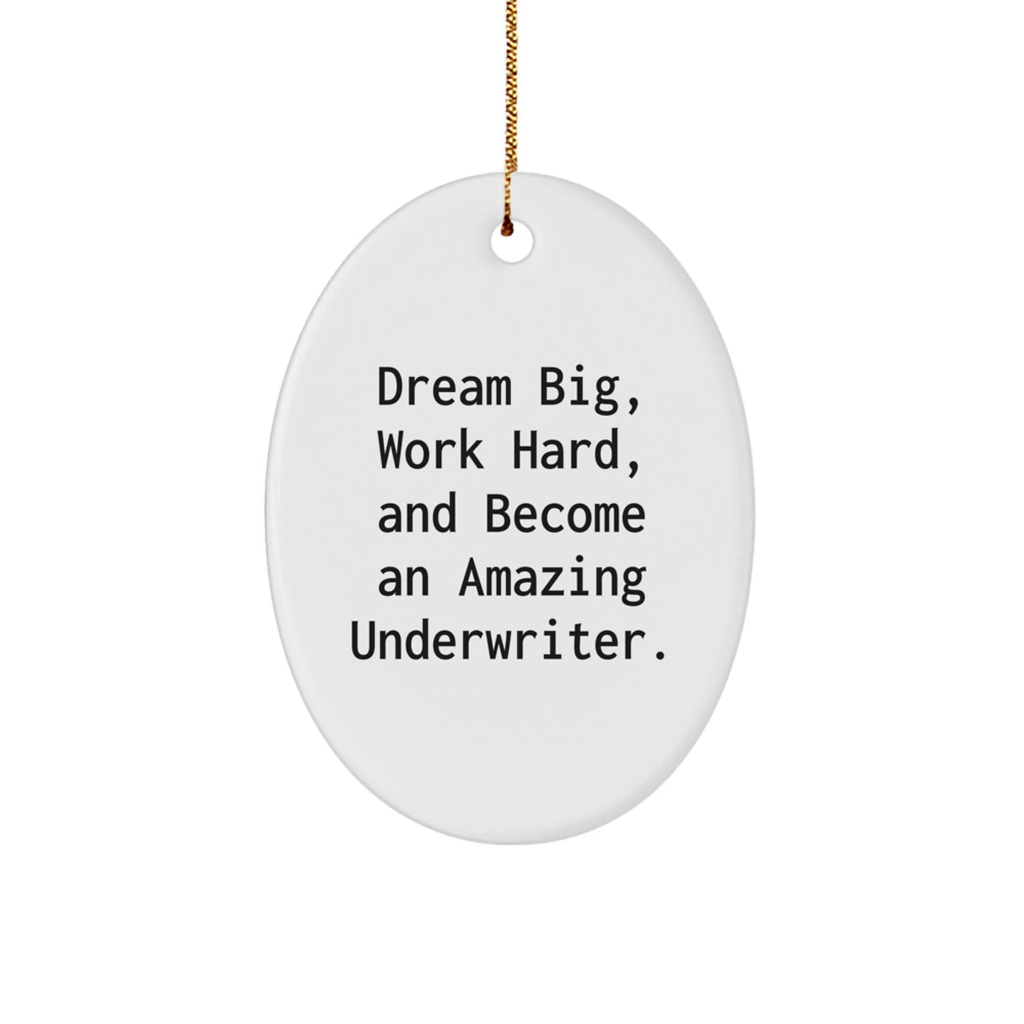 Funny Underwriter Gifts from Family and Friends, Oval Ornament for Christmas Unique Gifts for Underwriter - Image 1