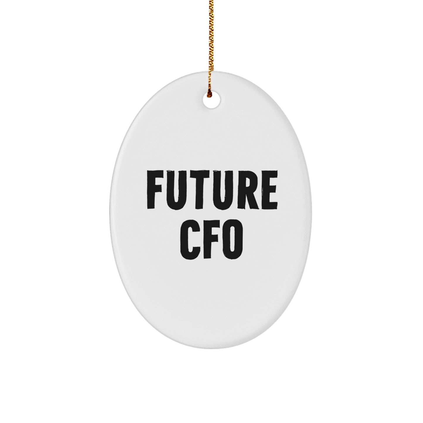 Funny Future CFO Gifts, Oval Ornament for CFO, Inspirational CFO Christmas Unique Gifts from Friends - Image 1