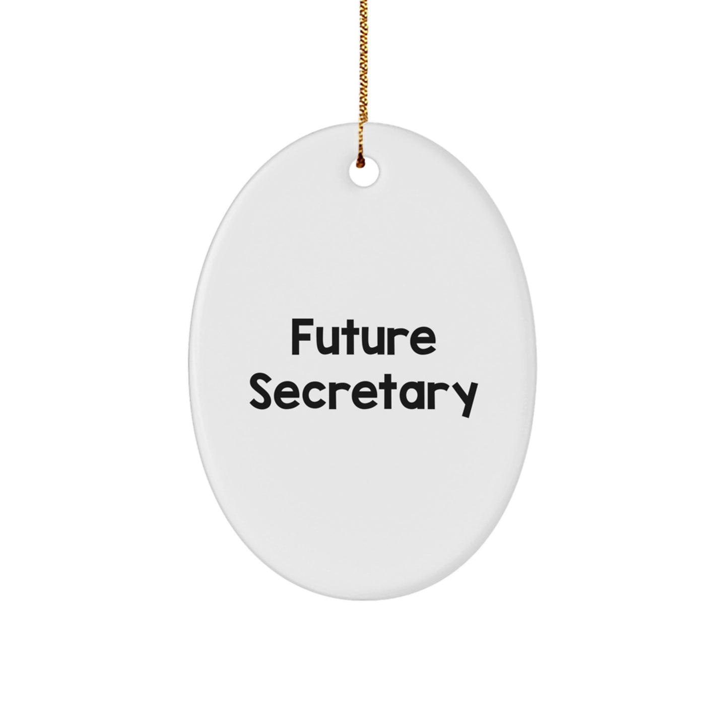 Funny Secretary Gifts from Friends - Oval Ornament for Future Secretary, Perfect Christmas Unique Gift for Women or Men - Image 1