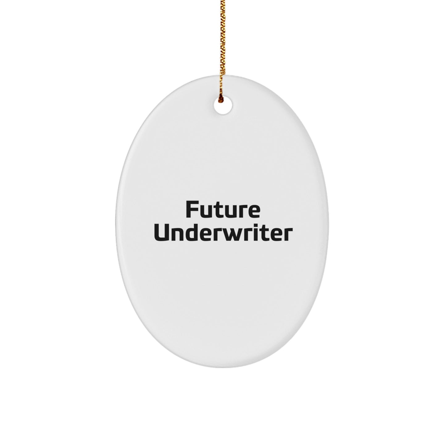 Funny Future Underwriter Oval Ornament, Gifts from Men to Underwriter, Unique Christmas Unique Gifts for Underwriter, Oval Shape, White, Sublimation Printing - Image 1