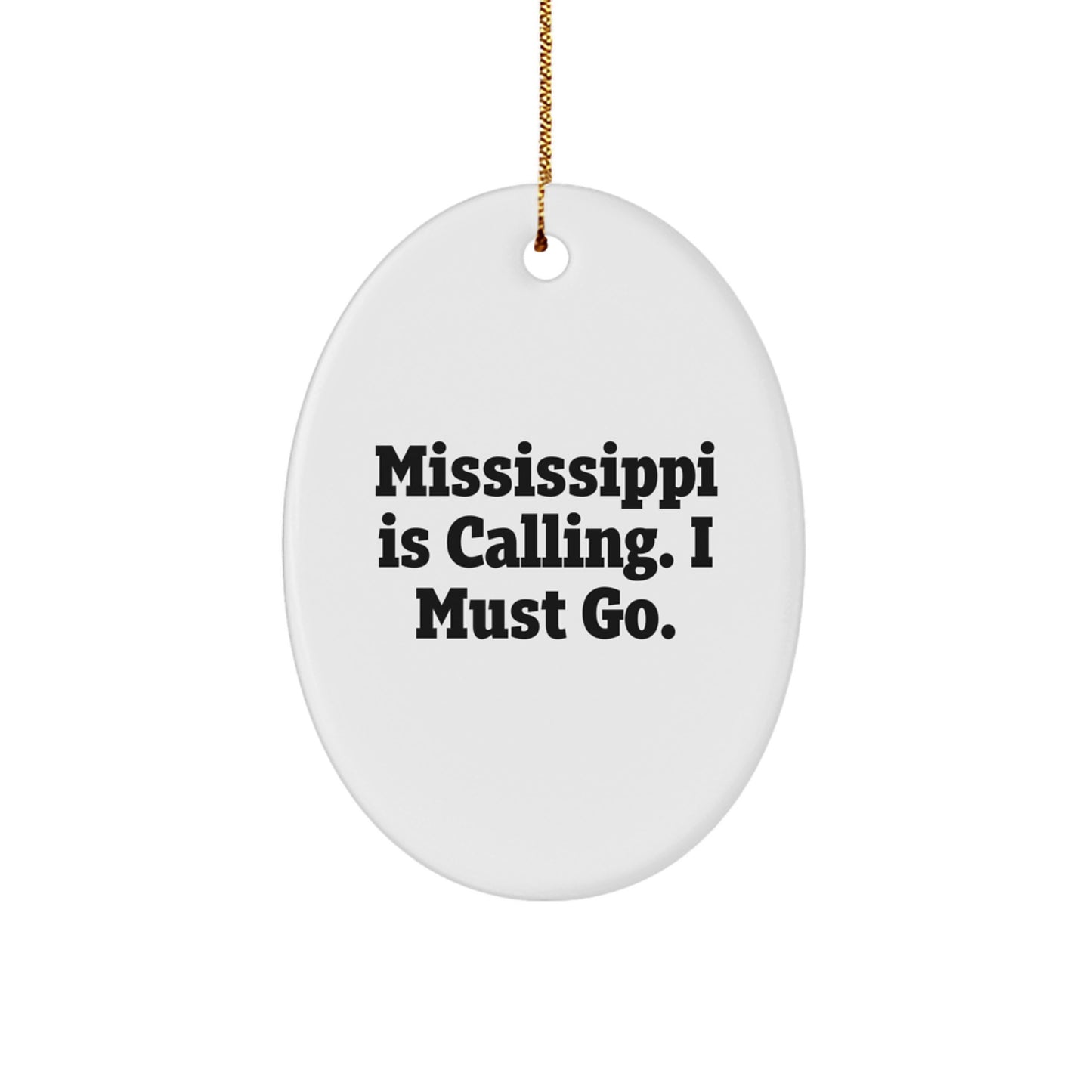 Mississippi Oval Ornament Gifts for Family Members from Friends - Image 1