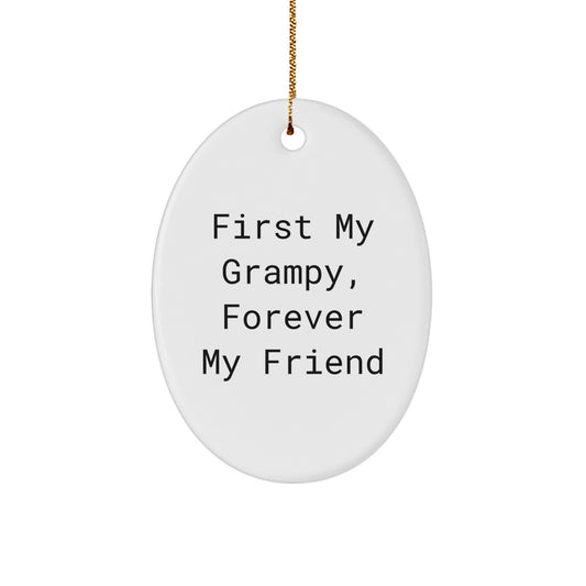 Grampy's Special Moment, Funny Oval Ornament Gifts from Family, Christmas Unique Gifts for Him - Image 1