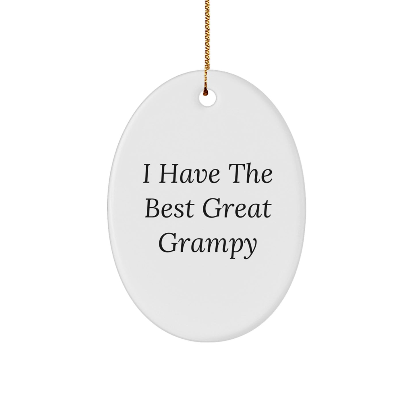 Funny Grampy Oval Ornament Gifts for Men, Great Grampy Christmas Unique Gifts from Family to Grampy - Image 1