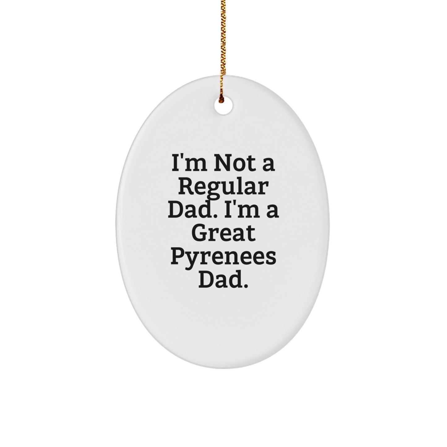 Great Pyrenees Dog Oval Ornament Funny Gift for Dad Christmas Unique Decorations - Image 1
