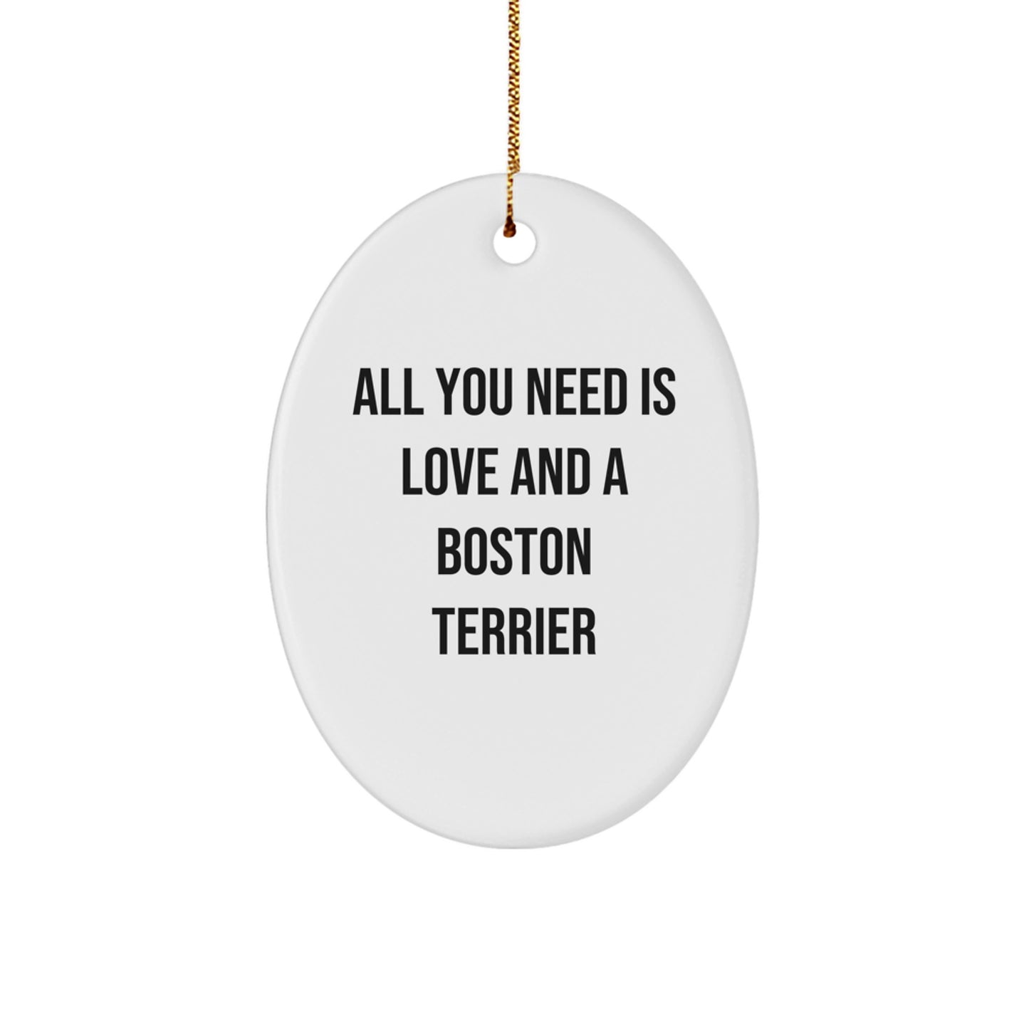 Boston Terrier Dog Oval Ornament Gifts from Friends and Family Christmas Unique Presents - Image 1