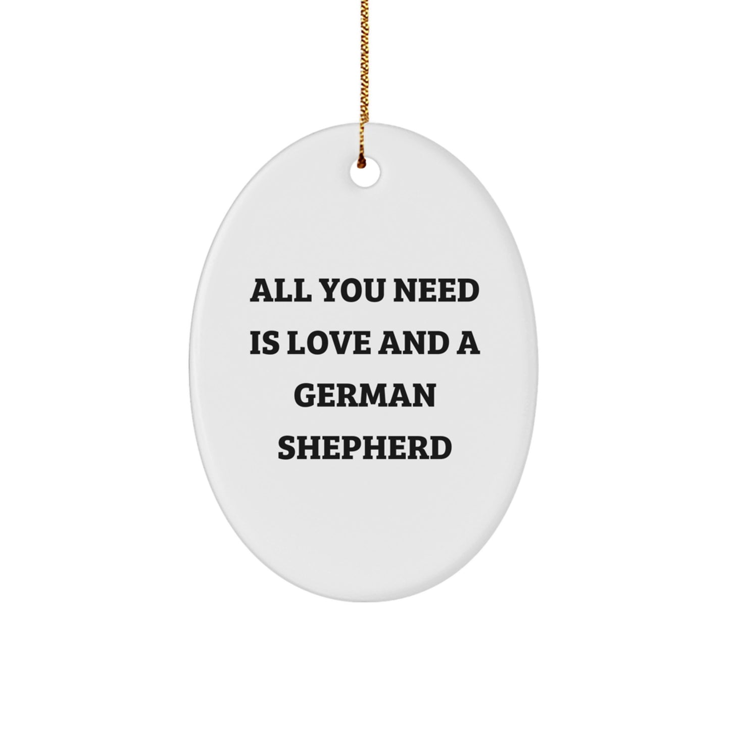 German Shepherd Dog Gifts for Men - Inspirational Quote Oval Ornament, Gifts from Friends, Christmas Unique Gifts - Durable MDF with High-Gloss Finish, Funny Present for German Shepherd Dog Lovers - Image 1