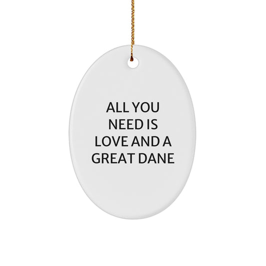 Great Dane Dog Lovers Christmas Oval Ornament Gifts from Family - Image 1
