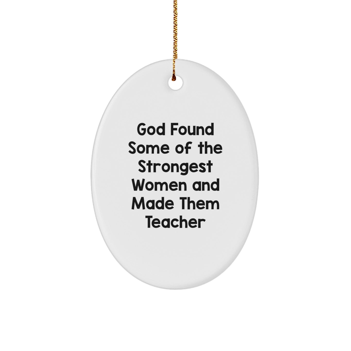 Funny Teacher Gifts from Men, Women, Friends, or Coworkers - Oval Ornament for Christmas Unique Presents - Image 1