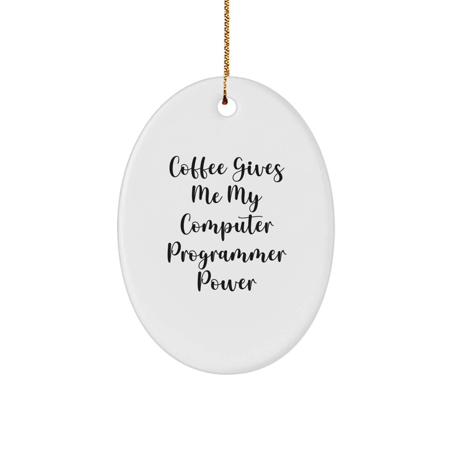 Computer Programmer Oval Ornament Funny Quote Gifts from Friends for Christmas - Image 1