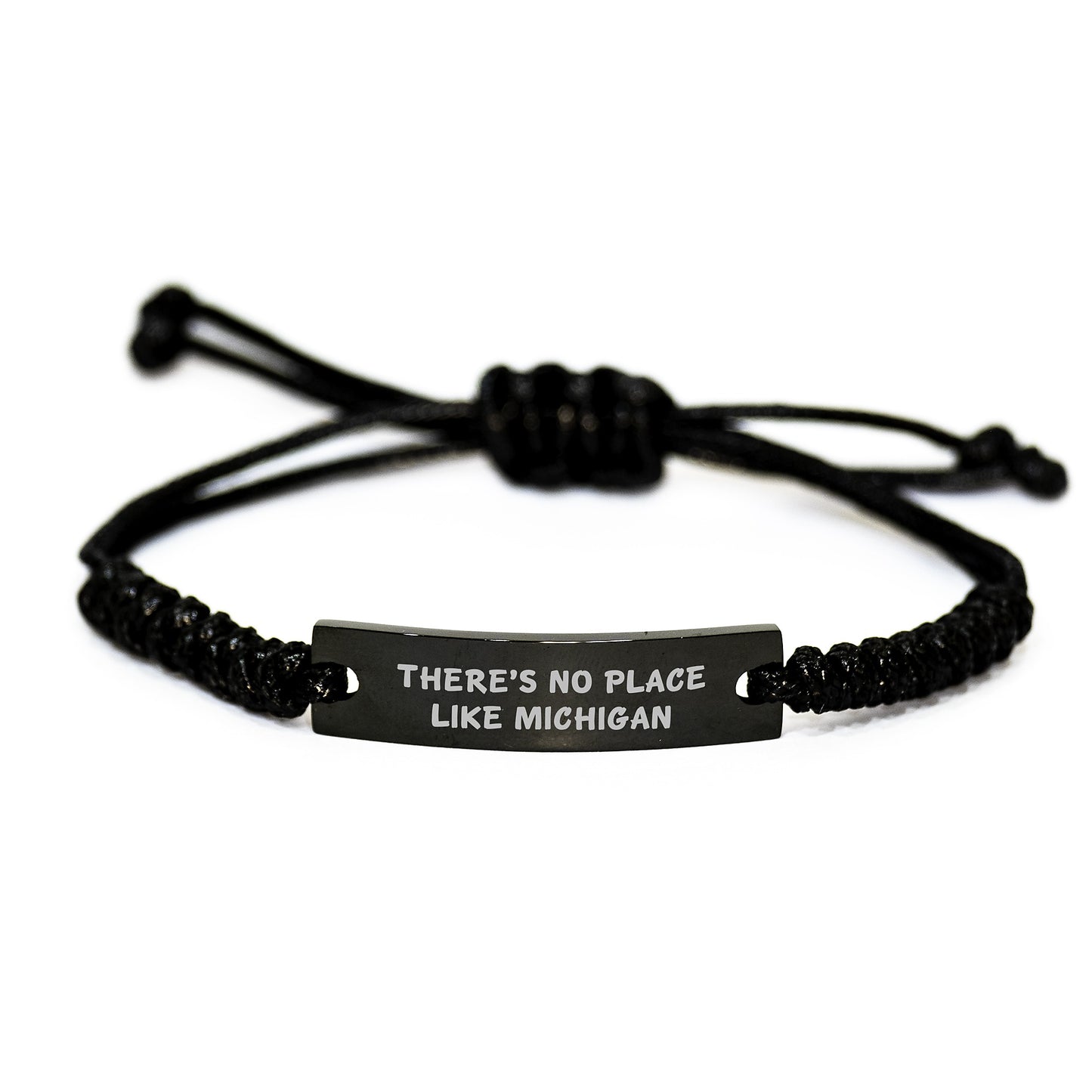 Michigan Rope Bracelet, 'There's No Place Like Michigan', Adjustable Gift for Men, Women, Family, and Friends, Birthday Unique Gifts from Friends, Coworkers, or Family - Image 1