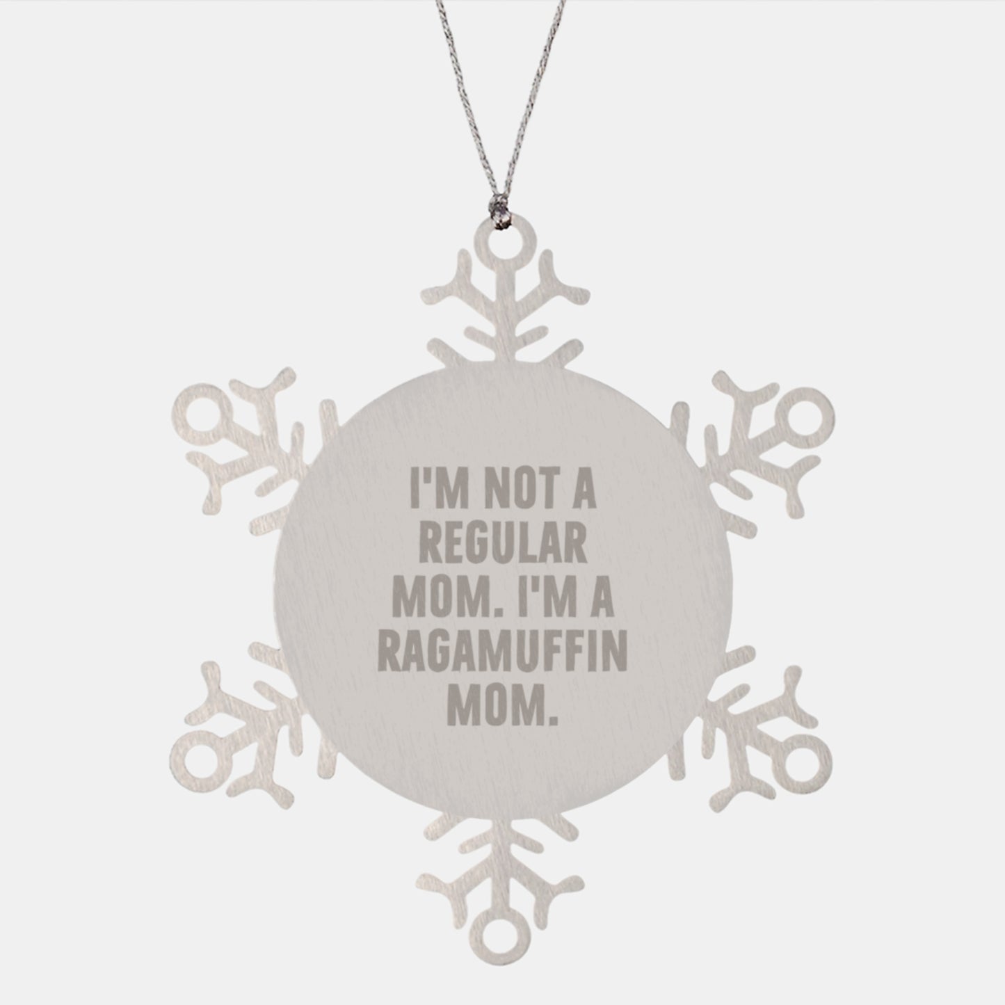 Ragamuffin Cat Mom Gifts from Friends to Family Snowflake Ornament, Funny Quote, Christmas Unique Gifts - Image 1