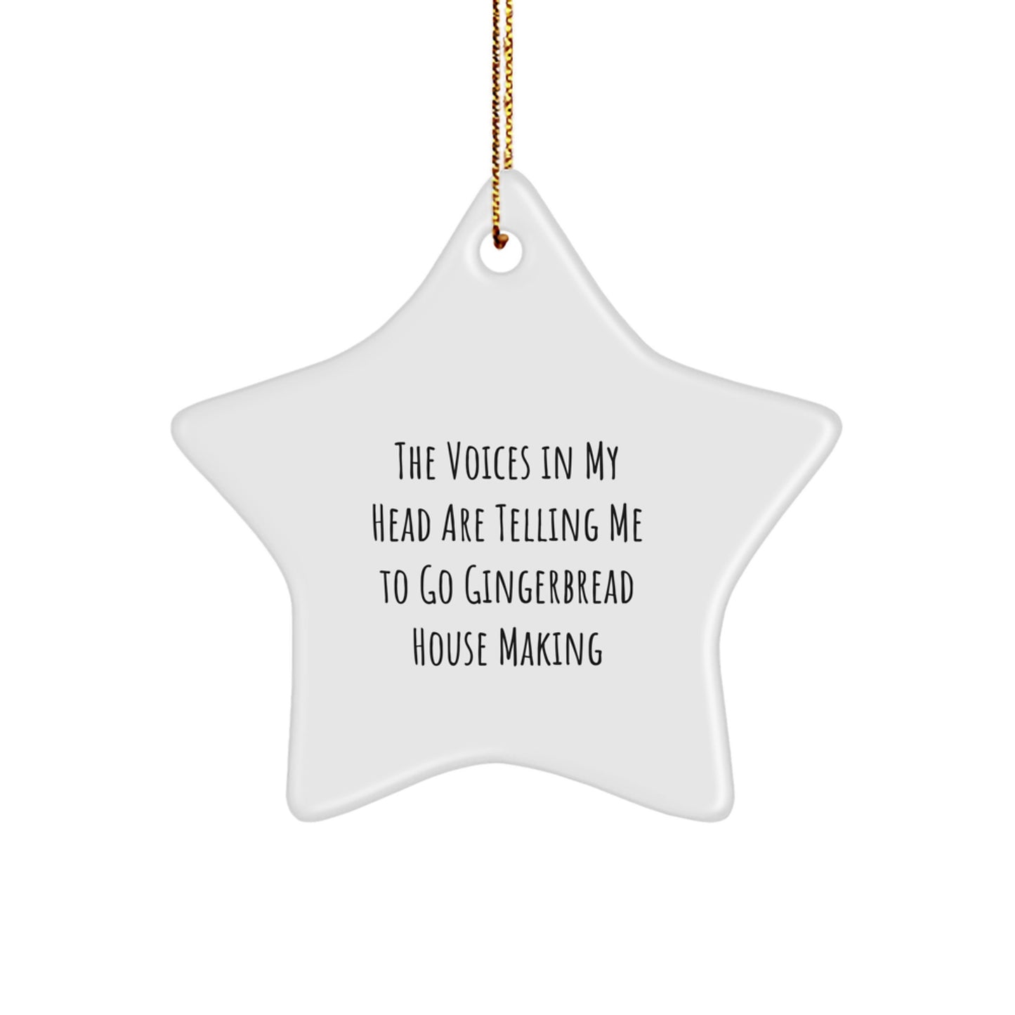 Funny Gingerbread House Making Christmas Star Ornament Gifts from Men to Friends, Christmas Unique Gifts for Gingerbread House Making Enthusiasts - Image 1