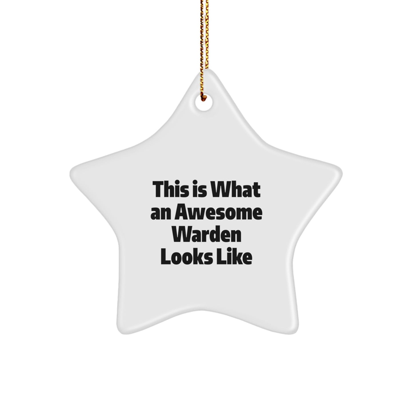 Warden Awesome Star Ornament Gifts from Friends, Christmas Unique Presents for Warden, 'This Is What An Awesome Warden Looks Like' - Image 1