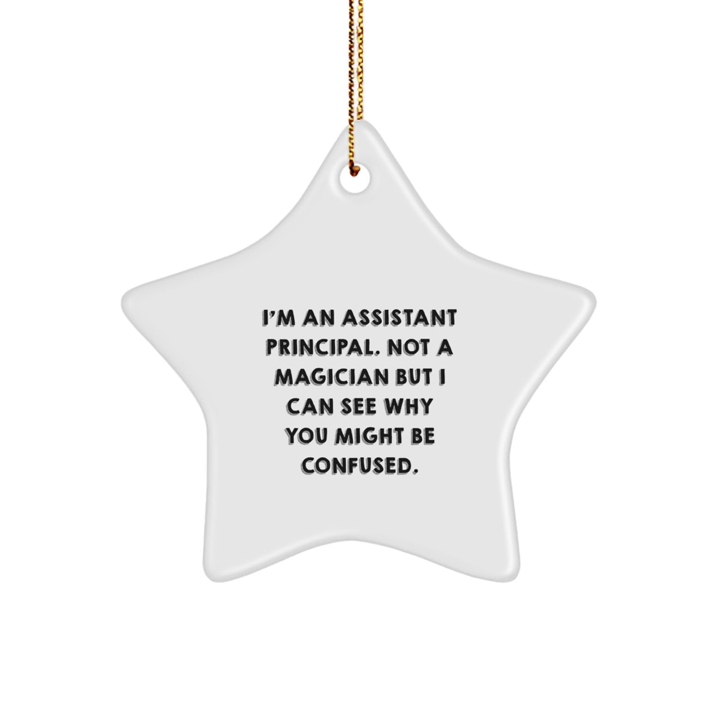 Funny Assistant Principal Gifts, Star Ornament for Christmas, 'I'm Not a Magician' Quote, Gifts from Men to Assistant Principal, Perfect for Home Office, Office Decor - Image 1