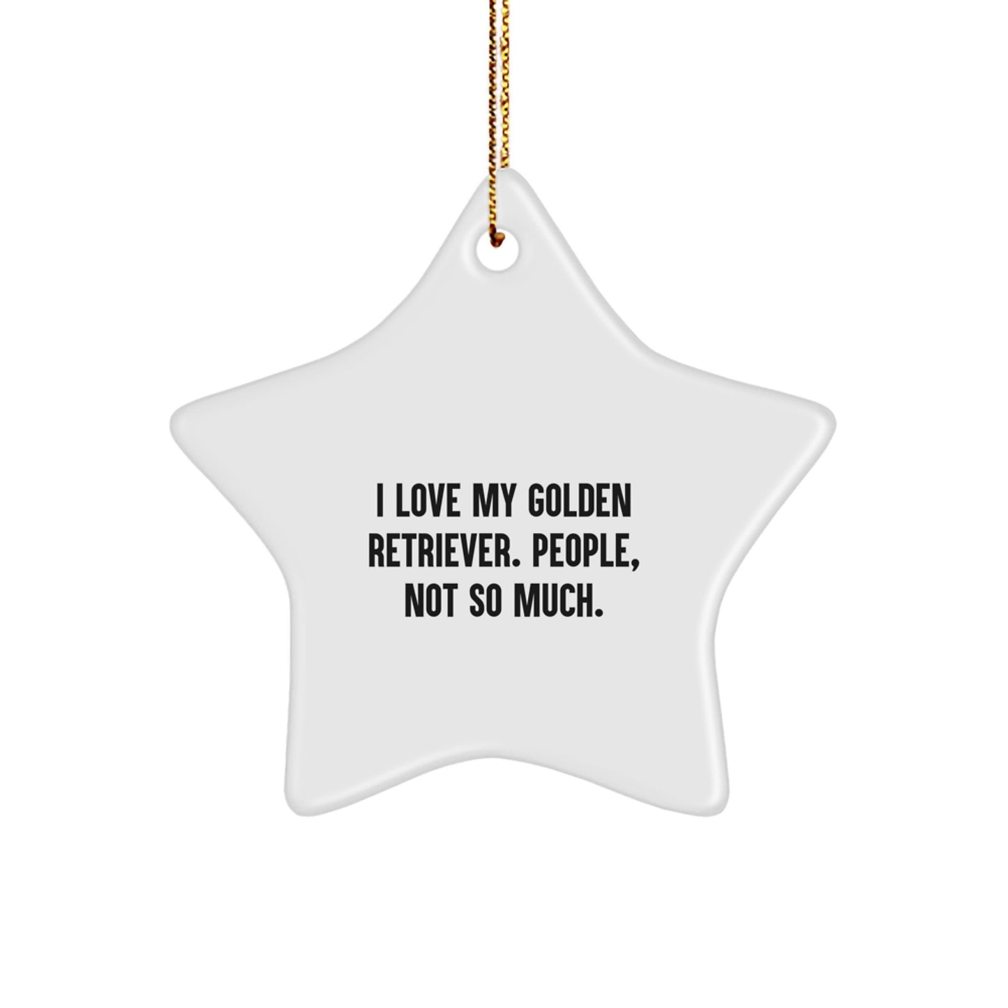 Funny Golden Retriever Dog Lover Gifts from Family for Christmas Unique Star Ornament - Image 1