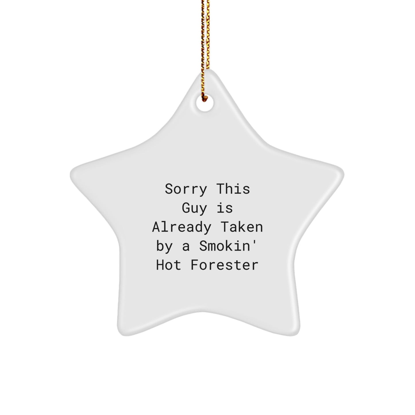 Forester Star Ornament Gifts from Friends - 'Sorry This Guy Is Already Taken By A Smokin' Hot Forester' - Christmas Unique Gifts for Men - Image 1