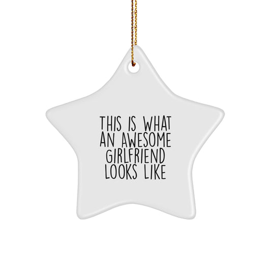 Gifts from Men, Funny Star Ornament for Sweetheart, 'This Is What An Awesome Sweetheart Looks Like', Christmas Unique Gifts - Image 1