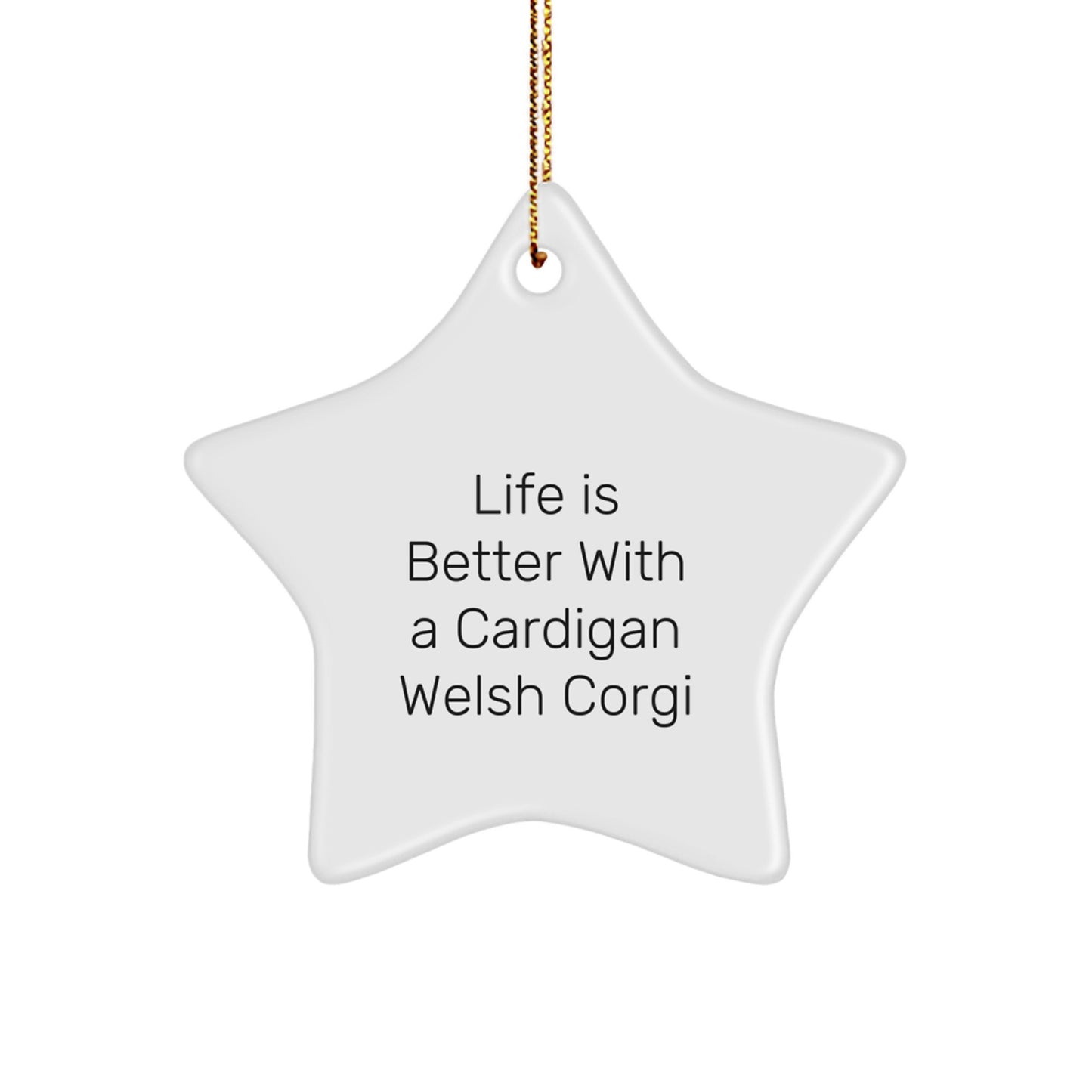 Funny Cardigan Welsh Corgi Dog Gifts from Friends for Christmas Unique Star Ornament - Image 1
