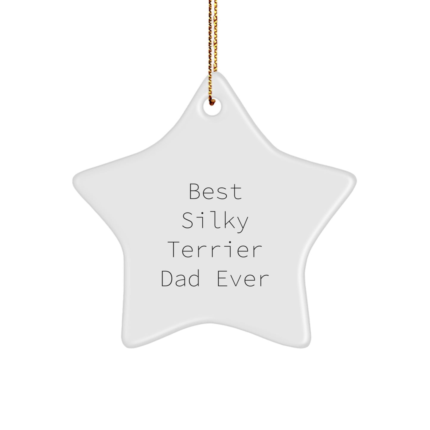 Funny Silky Terrier Dog Gifts, Best Silky Terrier Dad Ever, Star Ornament, Christmas Unique Presents from Family to Friends - Image 1