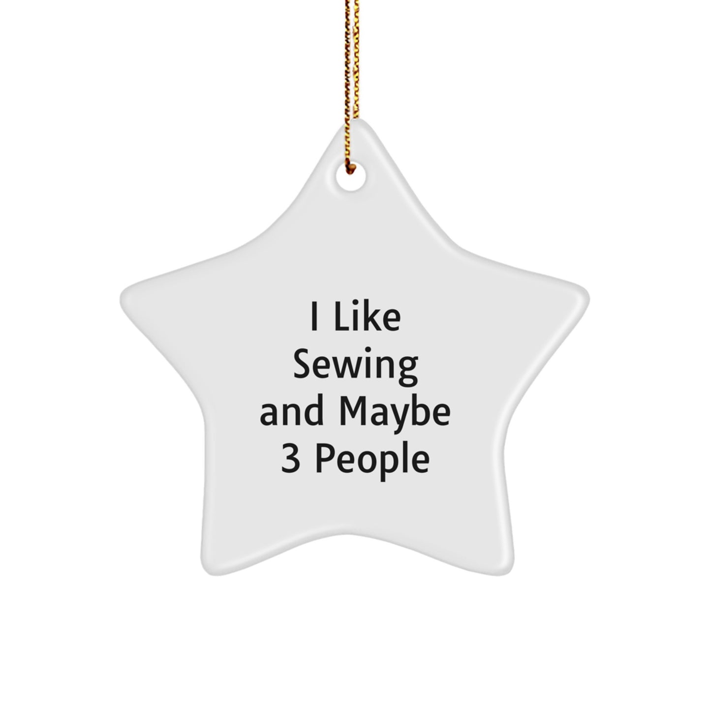 Sewing Star Ornament Funny Gift for Sewing Lovers - White Star Shaped Decoration Gift from Friends - Image 1