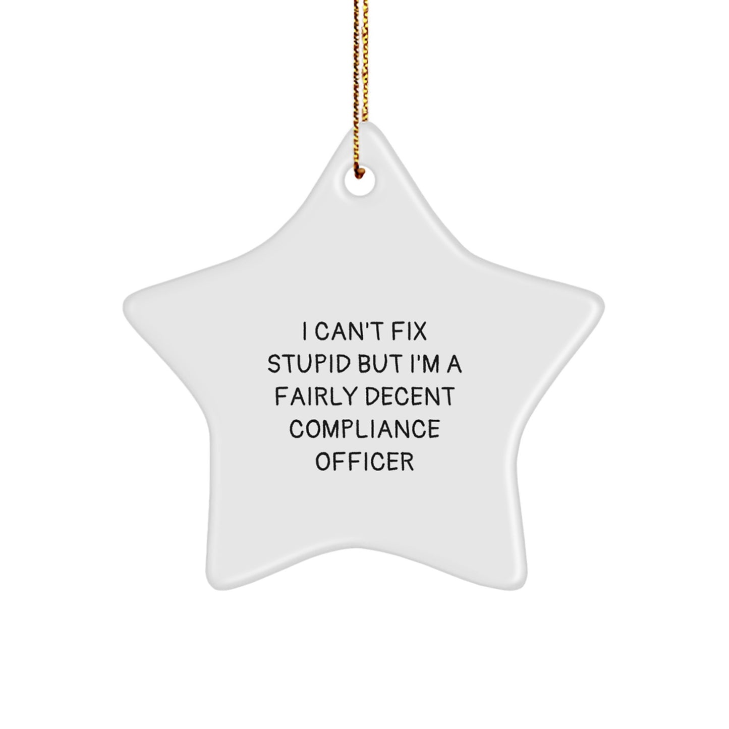 Funny Compliance Officer Gifts from Friends, Star Ornament Unique Christmas Decorations, I'm Decent Gifts for Compliance Officer, Funny Star Ornament - Image 1