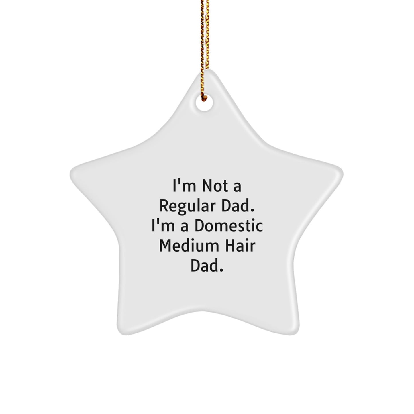 Funny Domestic Medium Hair Dad Gifts for Men or Women - Star Ornament for Christmas, Gifts from Dad to Domestic Medium Hair Family - Image 1