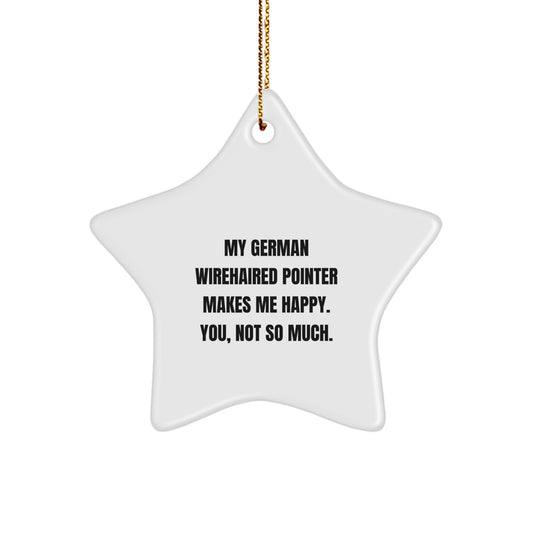 German Wirehaired Pointer Dog Lover's Funny Star Ornament Gifts for Christmas from Men to Family - Image 1