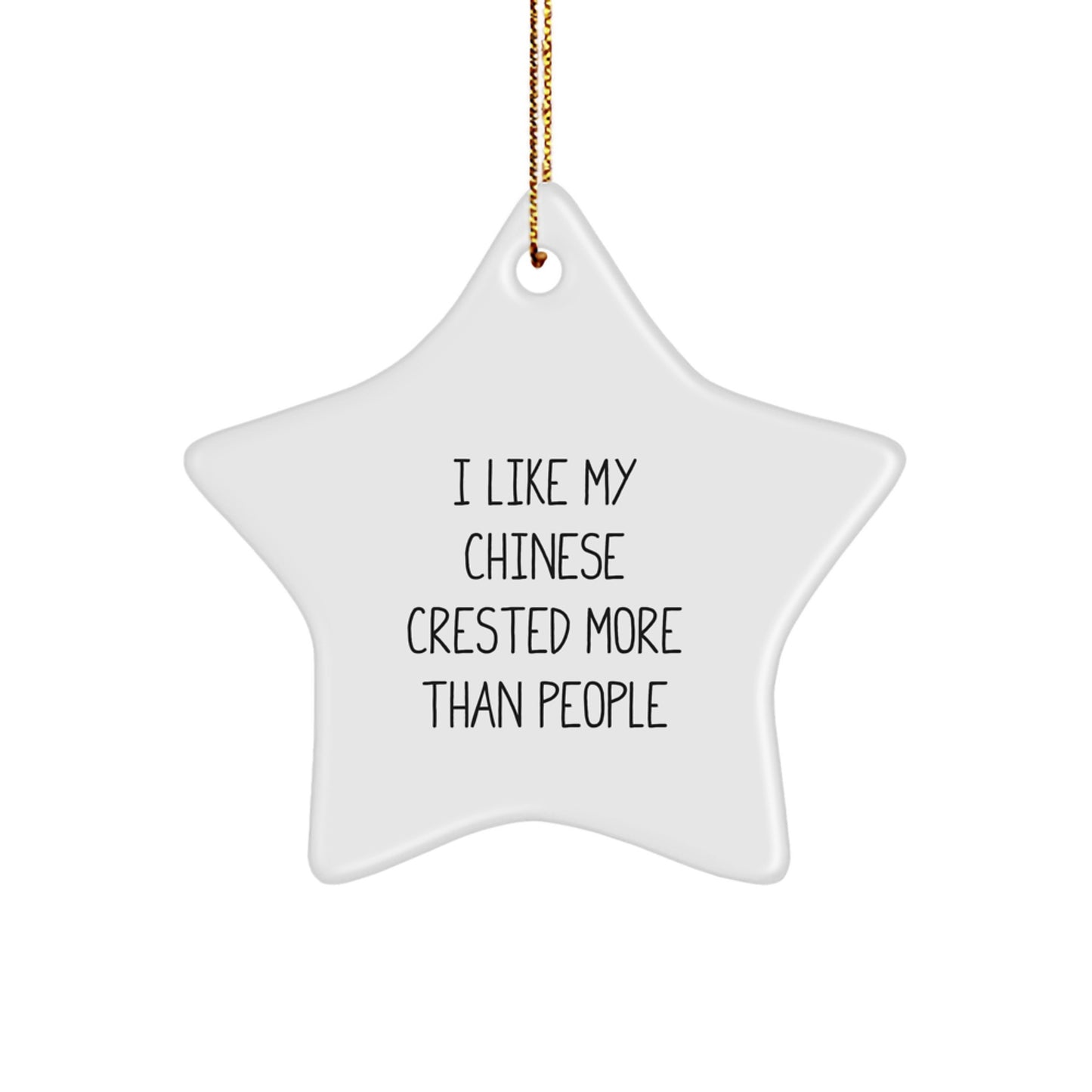 Funny Chinese Crested Dog Star Ornament Gifts from Friends for Christmas Unique - Image 1
