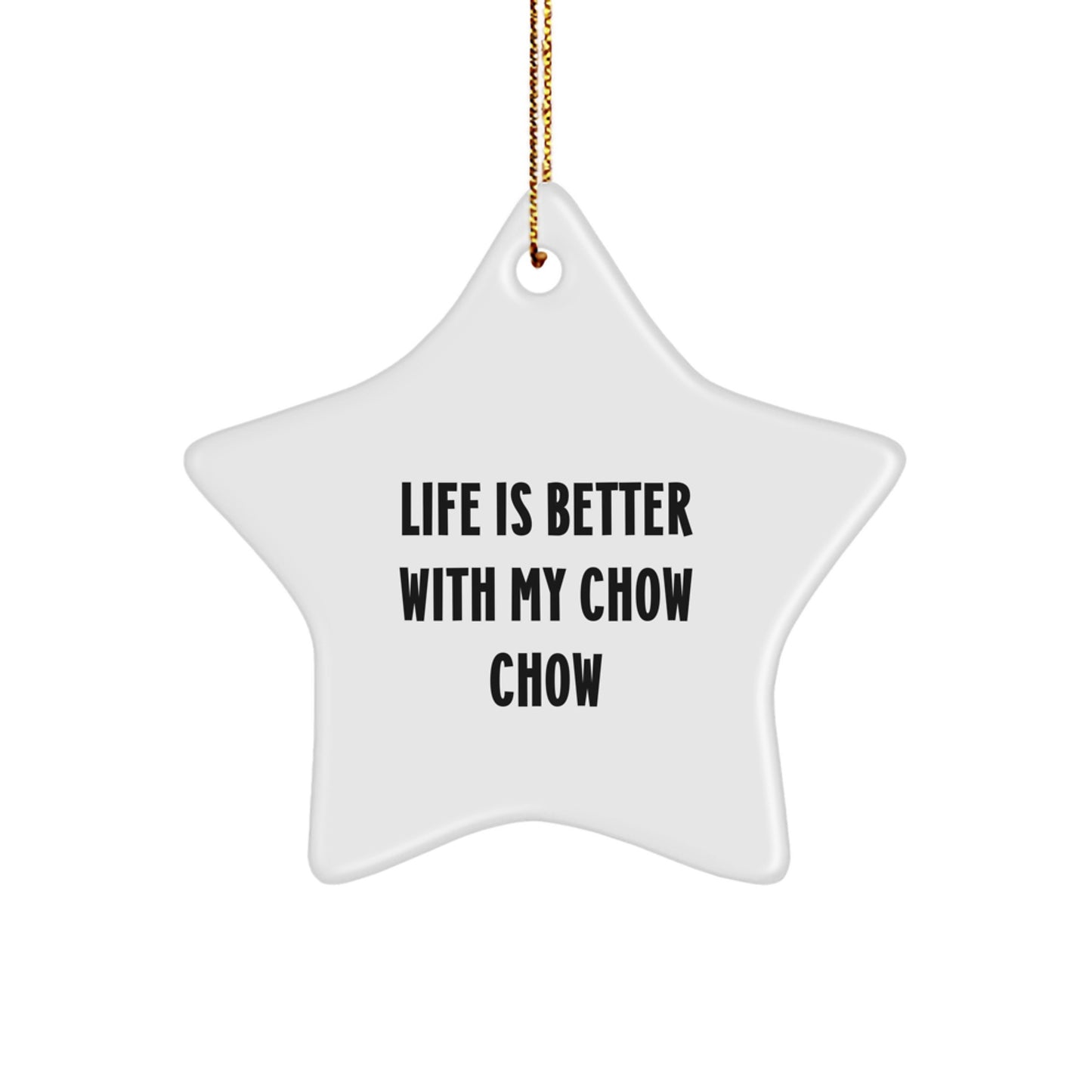 Funny Chow Chow Dog Lover Gifts from Friends for Christmas Unique Star Ornament - Image 1