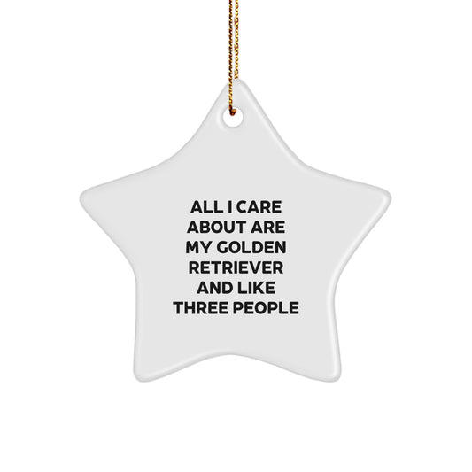 Golden Retriever Dog Lover Gifts for Christmas - Funny Star Ornament from Men to Friends and Family - Image 1