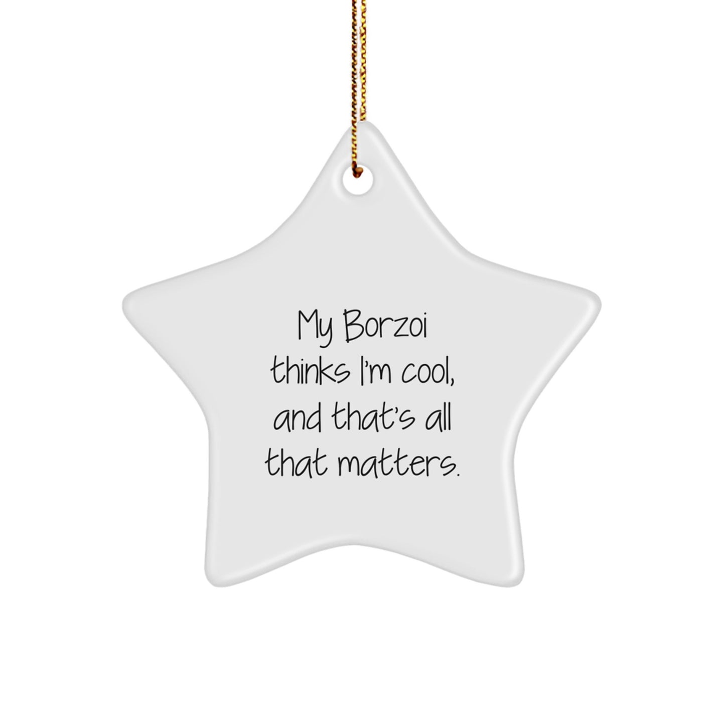 Funny Borzoi Dog Lover Christmas Unique Gift, Borzoi Dog Star Ornament from Friends, Cute Present for Borzoi Dog Enthusiasts - Image 1