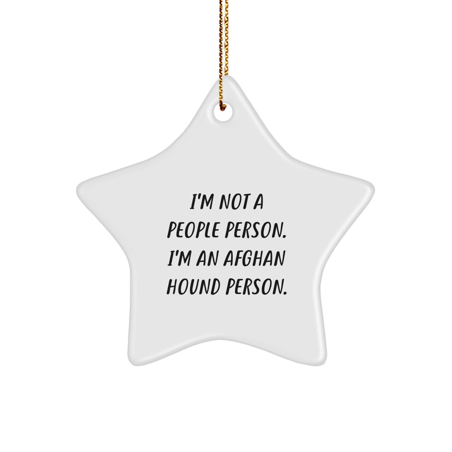 Funny Afghan Hound Dog Lover Gifts from Friends for Christmas Unique Star Ornament - Image 1